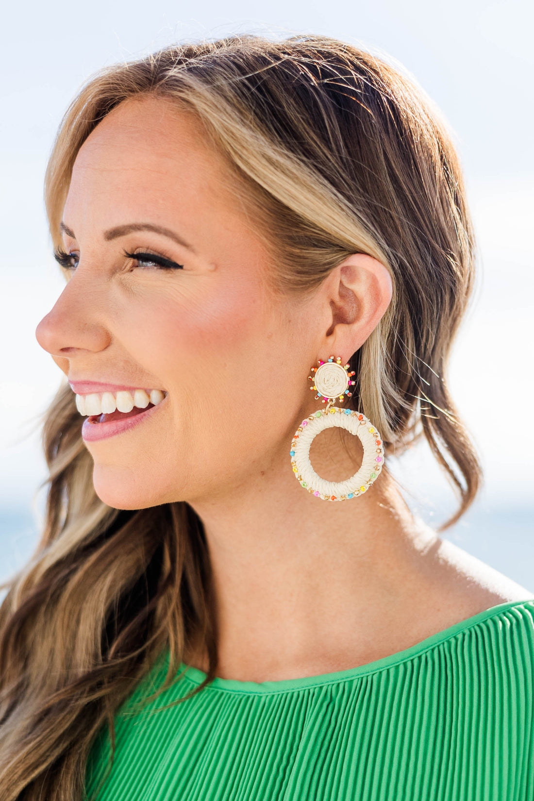 First Comes Fun Earrings, Sand Multi